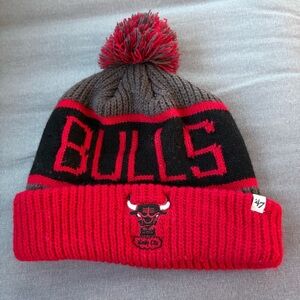 47 Brand Bulls Knit Hat Red and Black Beanie